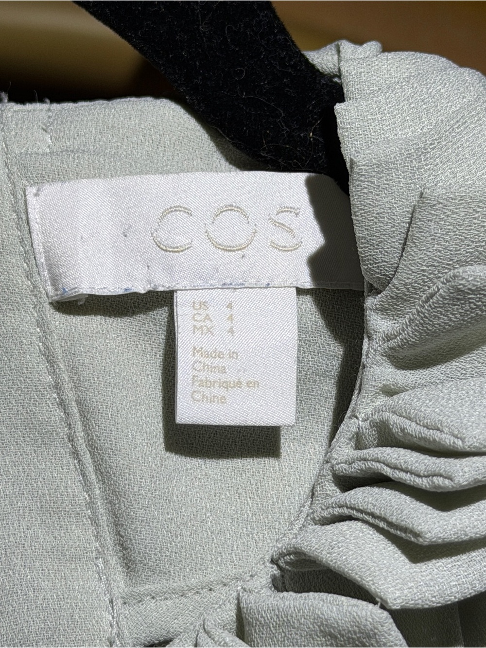 COS Light Sage Green Ruffled Blouse - Picture 3 of 3